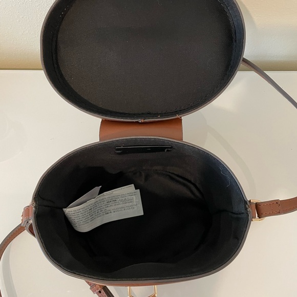 New Mango MNG Elegant Brown Leather Crossbody Bag - Picture 3 of 4